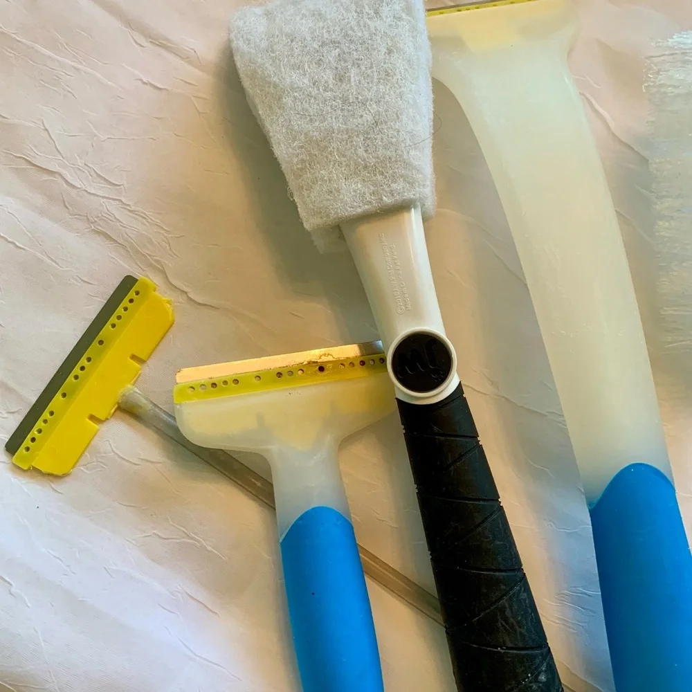 Assorted Cleaning Tools Set with Blue and Yellow Handles